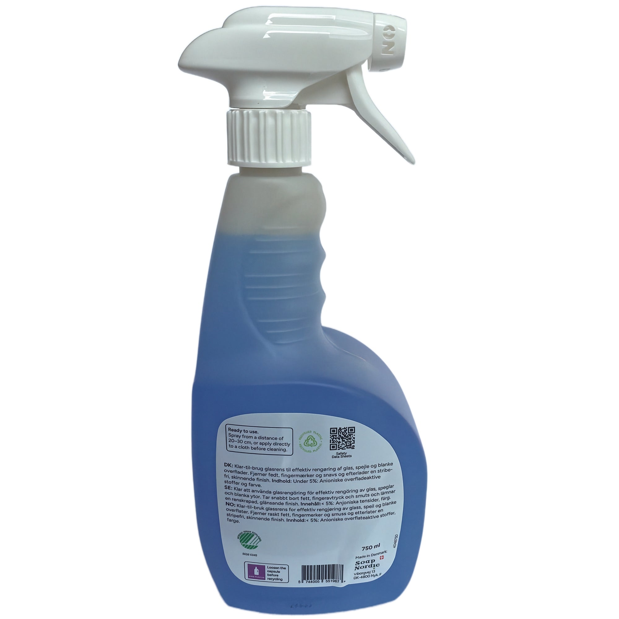 Glasrens Green Pure Fix Svanemærket 1 x750ml Bagsiden