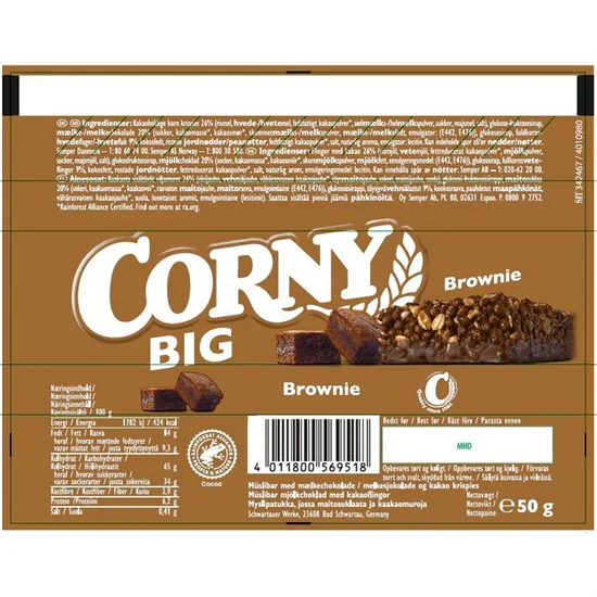 Corny Müsli bar m/Brownie 1x24 stk