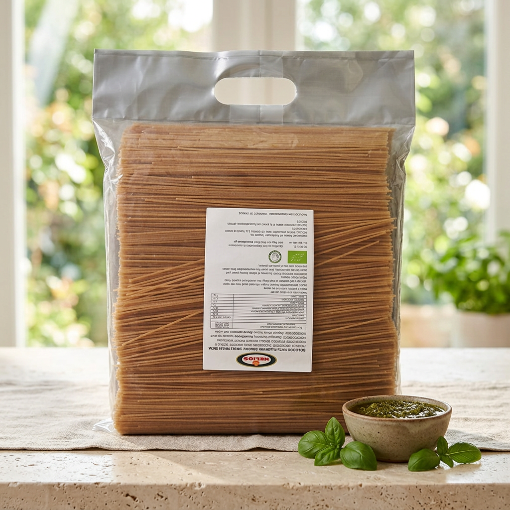 Spaghetti Helios, økologisk fuldkorn, 5 kg