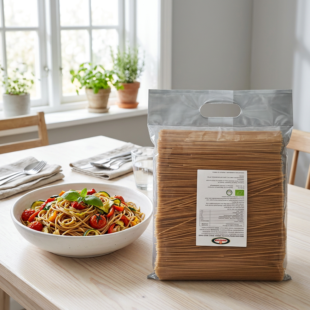 Spaghetti Helios, økologisk fuldkorn, 5 kg