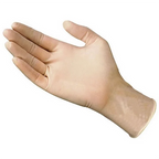 Naturfarvet ABENA Classic latexhandske XL vist på en hånd med håndfladen frem