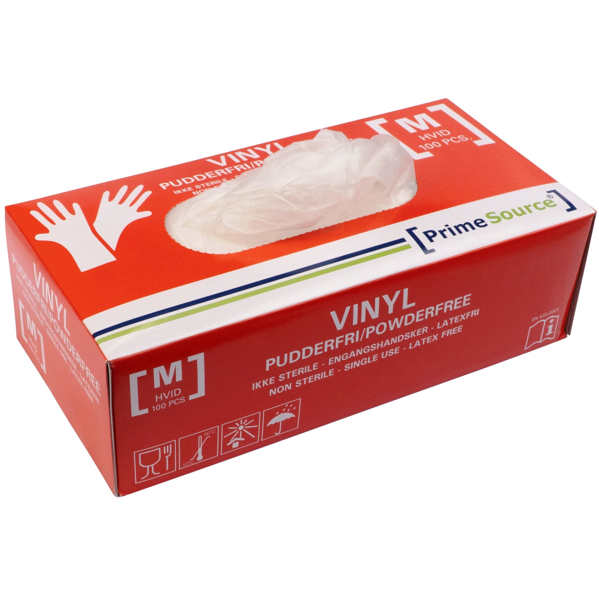 Vinylhandske pudderfri M. 100 stk
