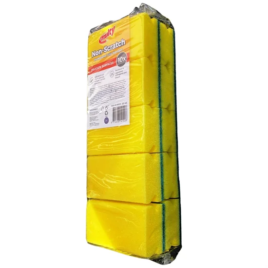 Skure Svampe med greb Gul med Grøn skureflade 10 stk