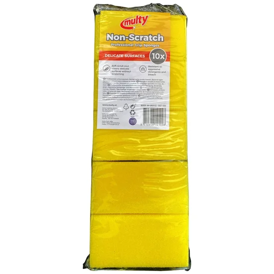 Skure Svampe med greb Gul med Grøn skureflade 10 stk