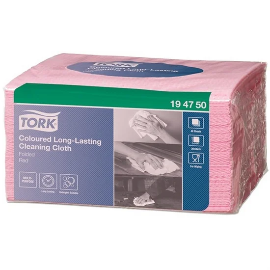 Rengøringsklude TORK 40 stk W8 Rød