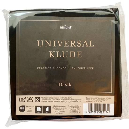 Alt Mulig Klude / Universalklude Sorte 38x38 cm 10 stk