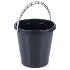 Spand 5 ltr Rund Sort Genbrugsplast med Hank 1 stk