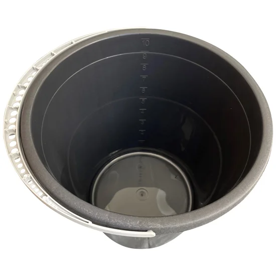 Spand med Hank Sort Genbrugsplast 10L