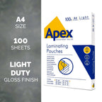 Lamineringslommer A4 100 stk. Apex 75-80 Mic