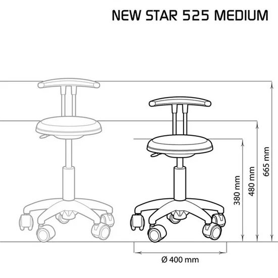 Taburet Genito New Star 530 Oval Ryg