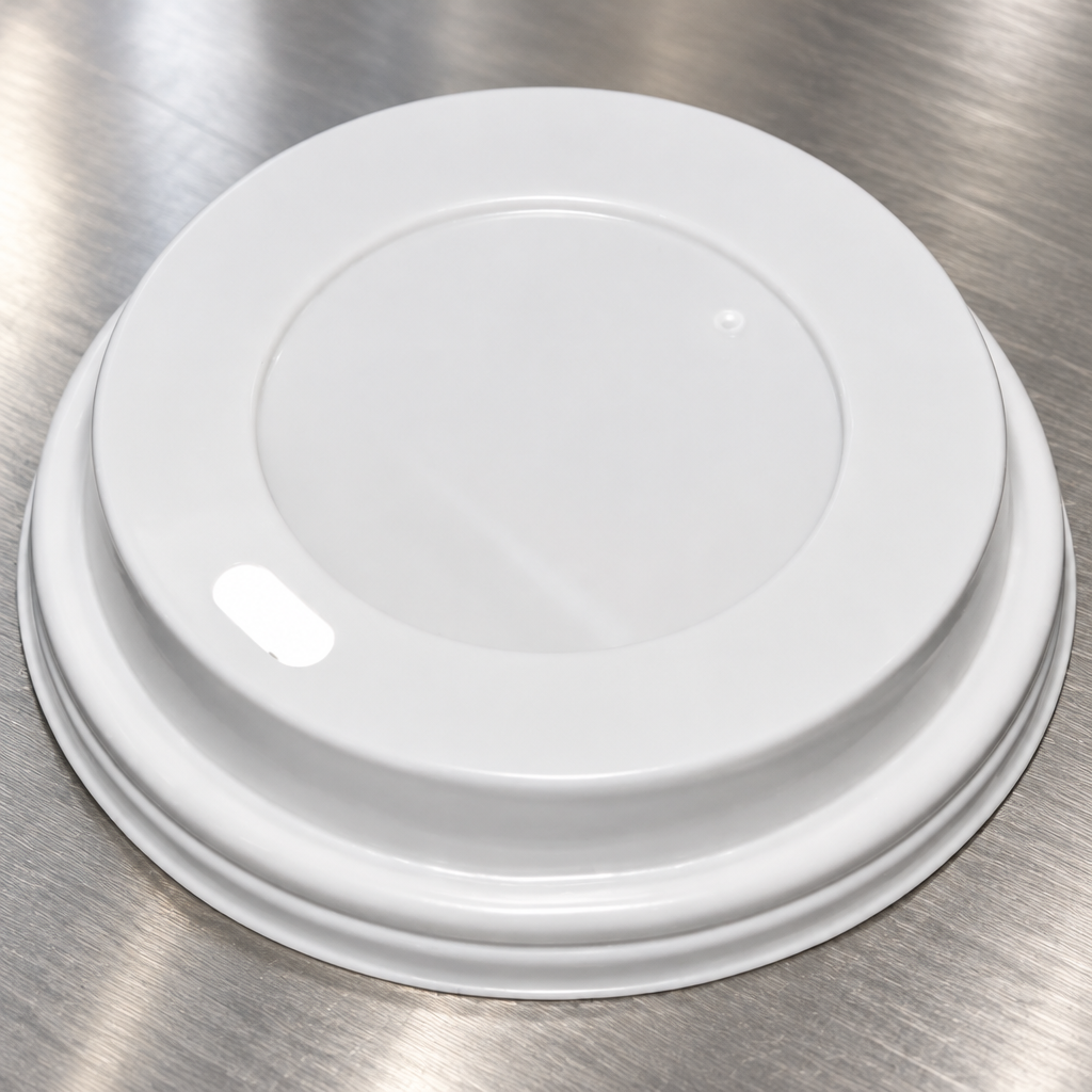 Hvide CPLA-låg til kaffebægre, Ø90 mm, 100 stk.