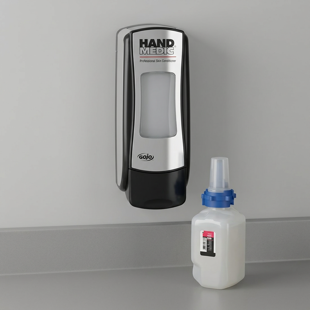Håndlotiondispenser GOJO Hand Medic ADX-7, sort/krom, 685 ml