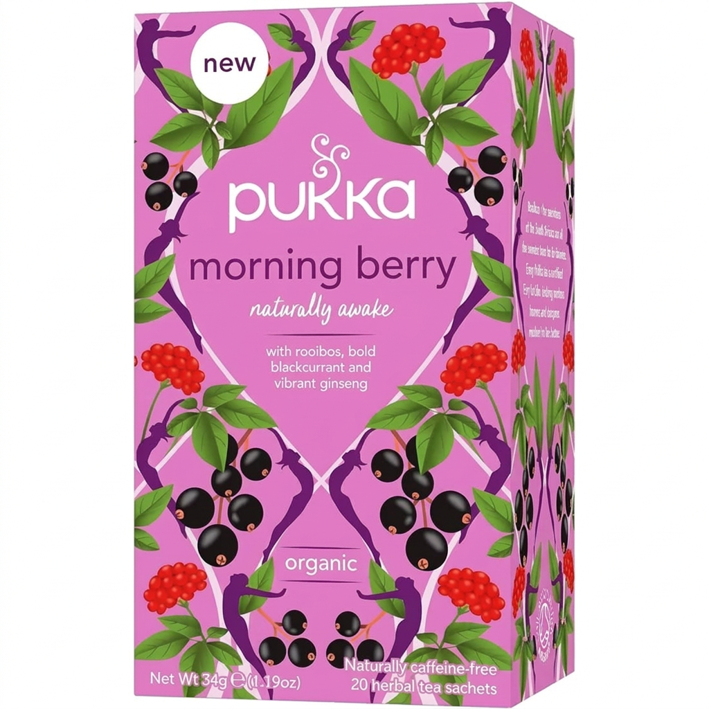 Urte- og frugtte Pukka Morning Berry økologisk, 20 breve, 34 g