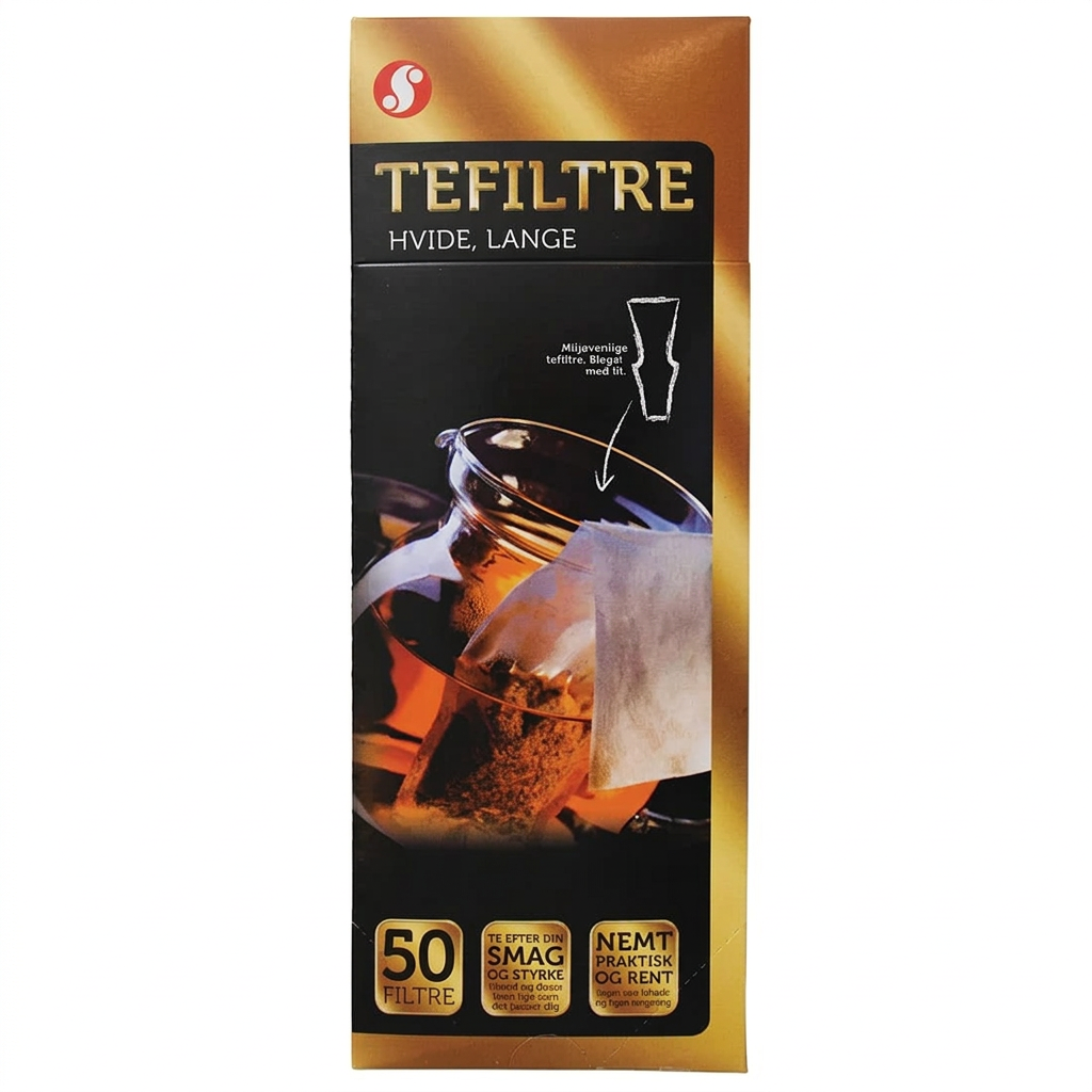 Tefiltre Schur lange, hvide, 50 stk.