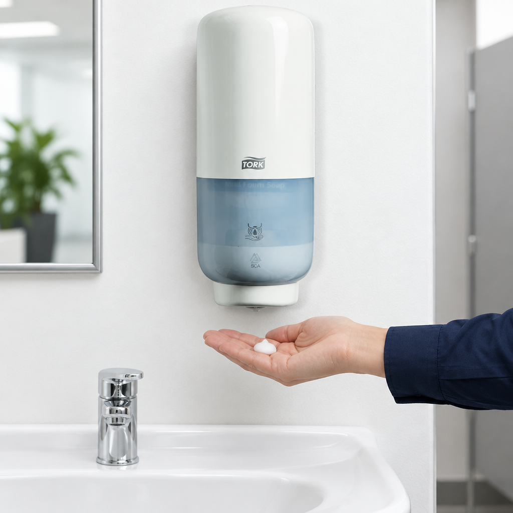 Sæbedispenser Tork S4 TouchFree, hvid, 1 liter