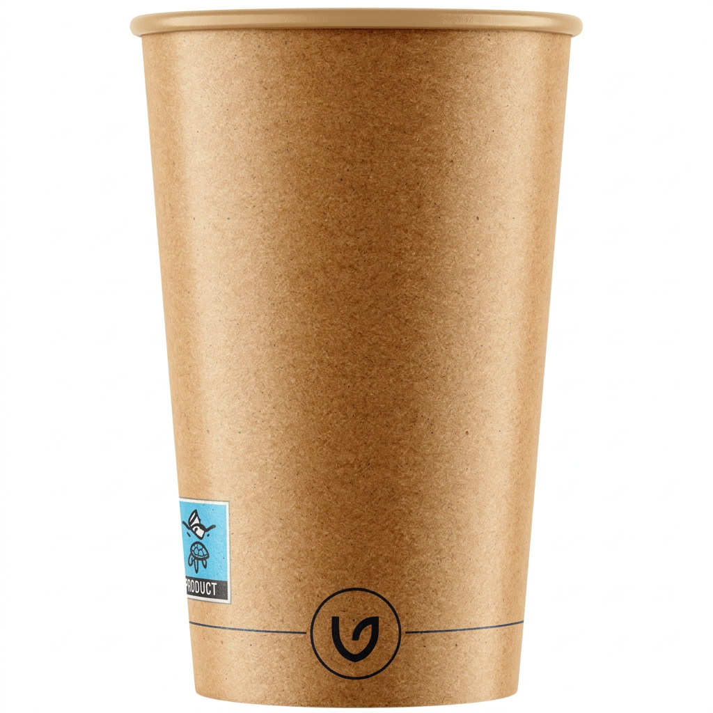 Brunt Verive Single Wall-kaffebæger 35 cl på hvid baggrund