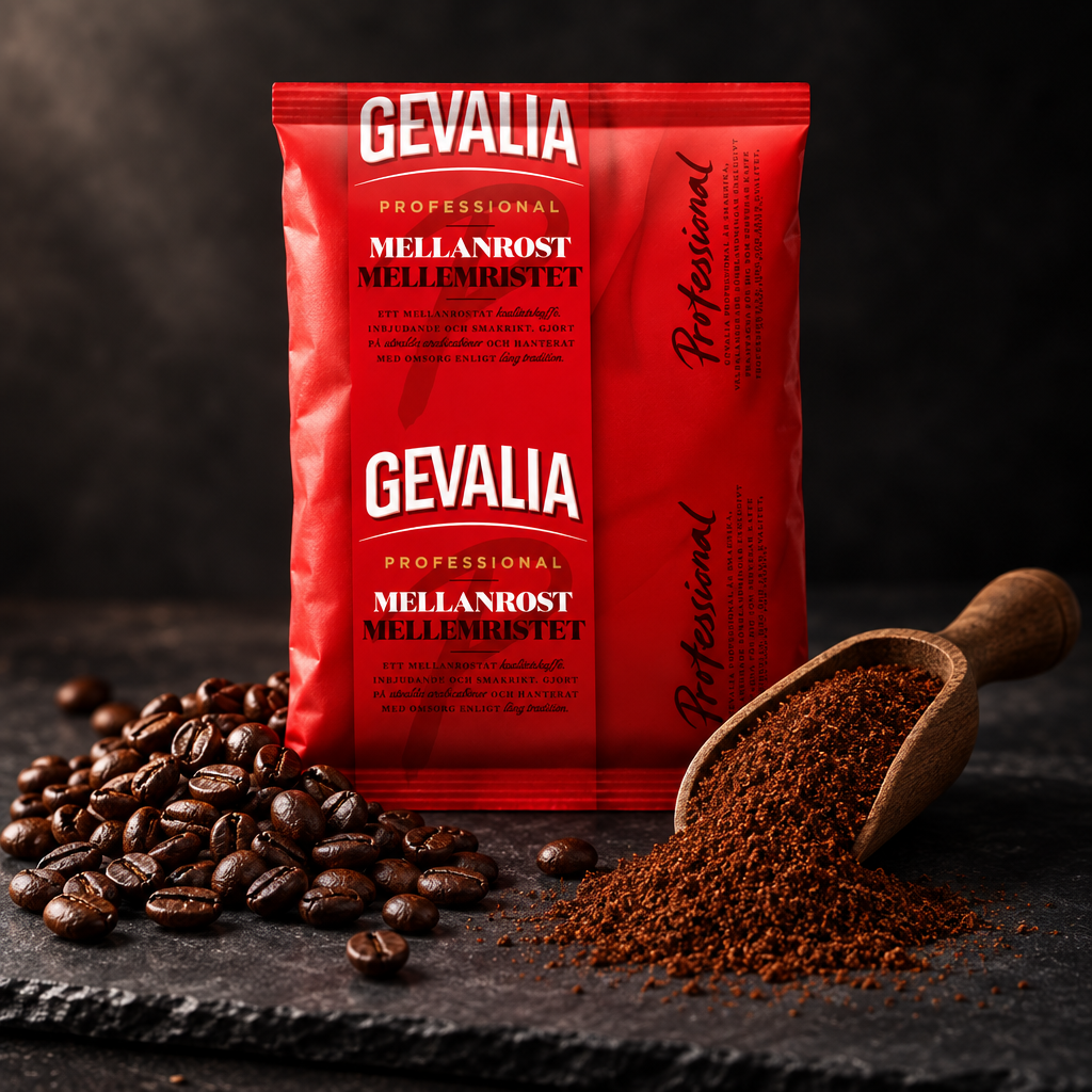 Gevalia Kaffe 500 g med kaffebønner og kværnet kaffe
