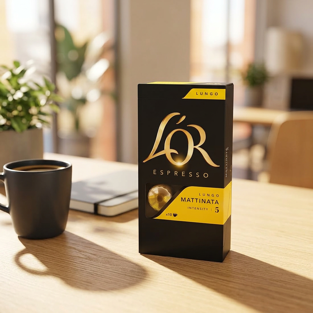 L’OR Mattinata 5 ved kaffekop og notesbog i naturligt sollys