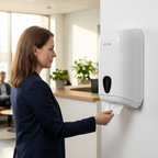 Katrin 92582 næsepapirsdispenser, illustreret brugssituation