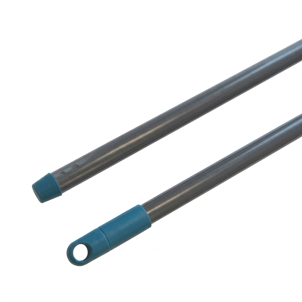 Minatol metalskaft 130 cm, to nærbilleder af enderne på hvid baggrund, forbedret hovedfoto