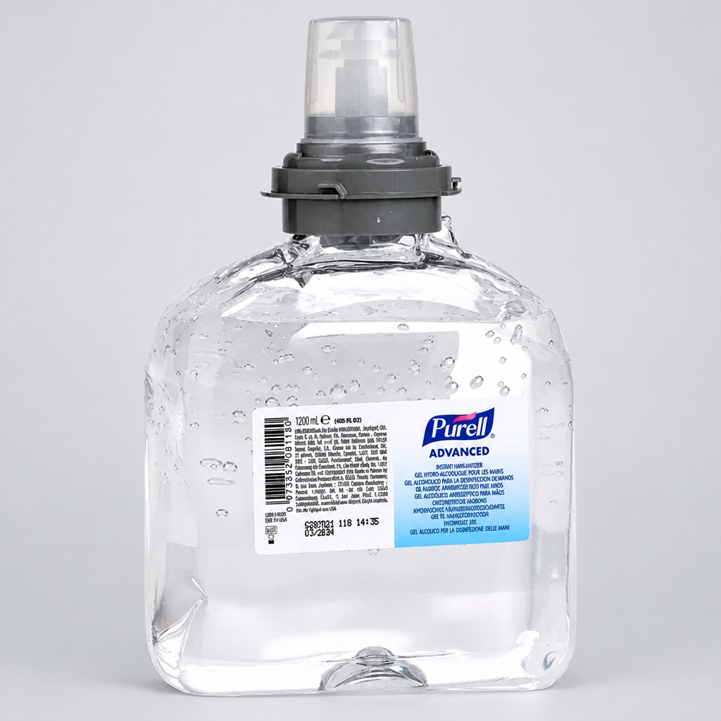Produktforslag med Purell Advanced TFX-refill på neutral baggrund