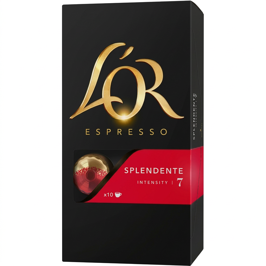 Forbedret originalversion af L’OR Espresso Splendente 7 på hvid baggrund