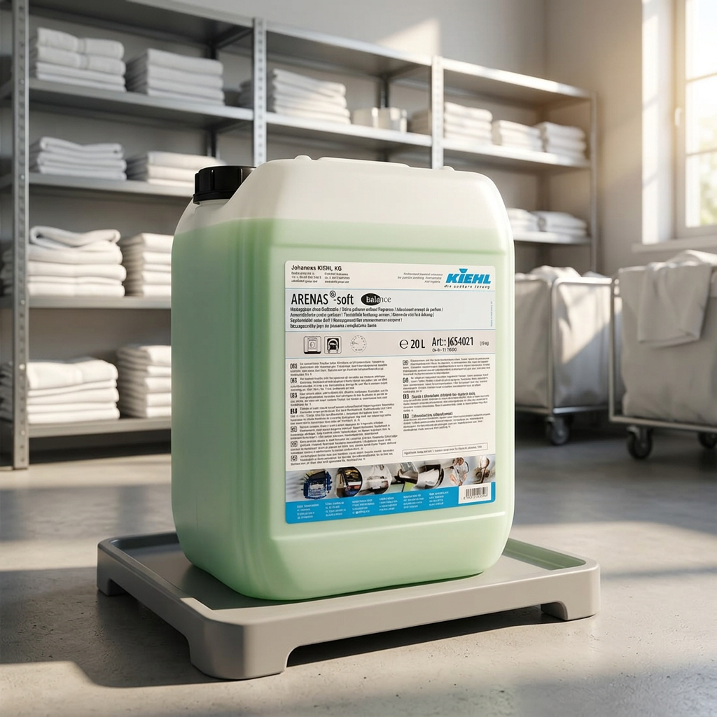 Kiehl Arenas Soft Balance 20 L på lav platform i et solrigt linnedrum, stemningsbillede