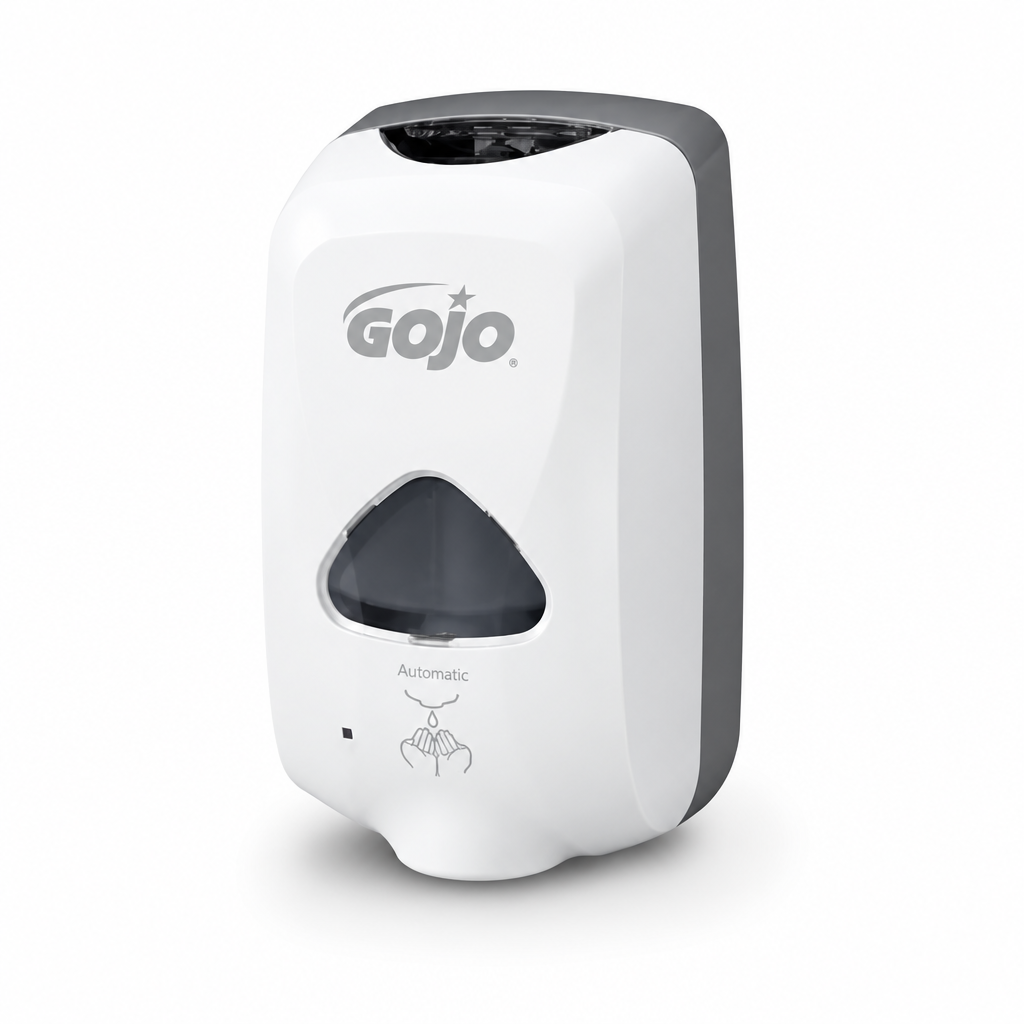 Hvid GOJO TFX-12 med grå bagkant på hvid baggrund
