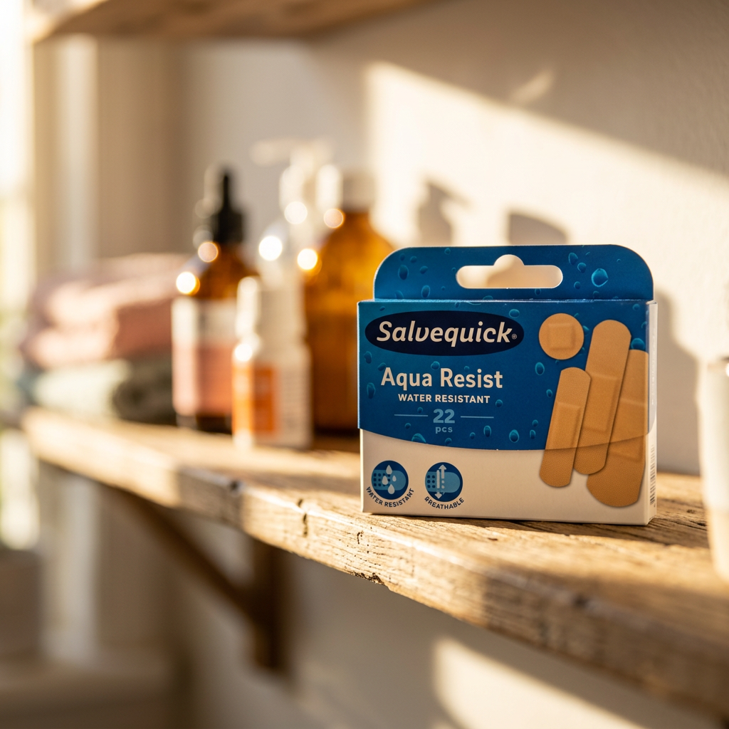 Salvequick Aqua Resist 22 stk. på solrig hylde