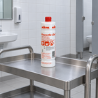 Kiehl Powerfix-Gel 1 L på stålvogn i professionelt toiletområde