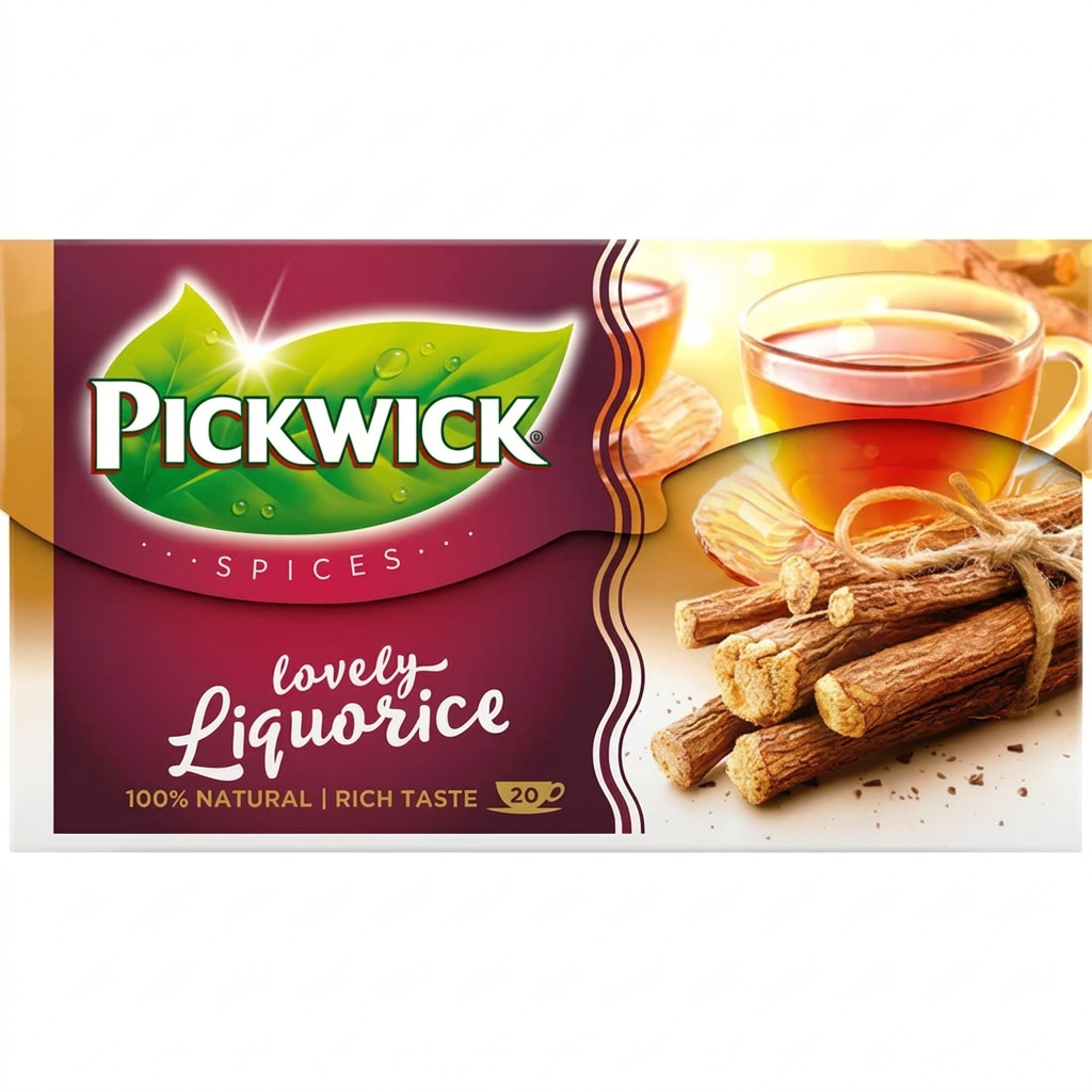 Pickwick Lovely Liquorice 20 breve, forbedret originalbaseret produktfoto