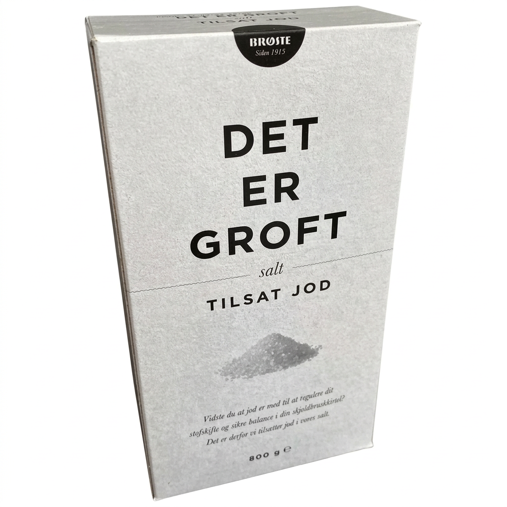 Groft Brøste salt med jod 800 g set forfra