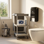 Sort Tork OptiServe 558042 dispenser med separat pakke Tork 472630 toiletpapir. Papiret købes separat.