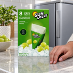 Sun Lolly Vindrue, 8 is pr. æske, på køkkenbord foran fryser