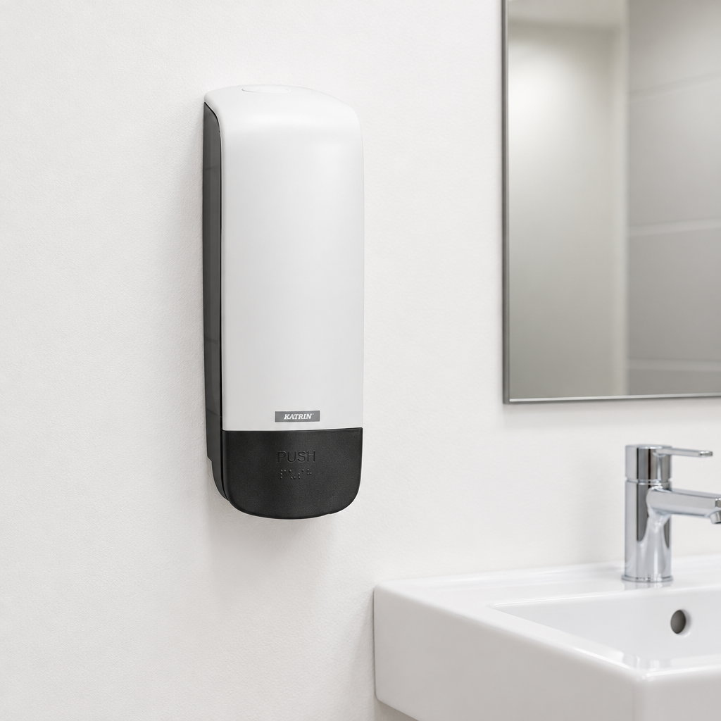 Katrin 77373-dispenser i lyst håndvaskområde