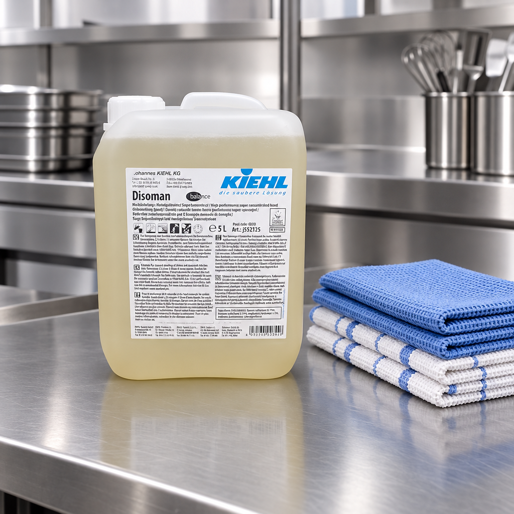 Kiehl Disoman 5 L ved tørre køkkenklude
