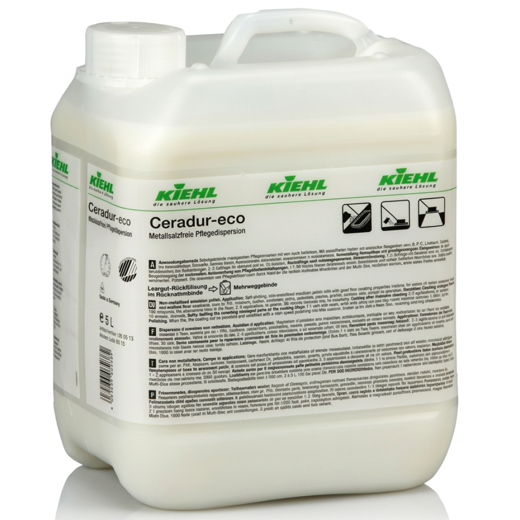 Kiehl Ceradur-eco gulvpolish i 5 L dunk på hvid baggrund, forbedret hovedfoto