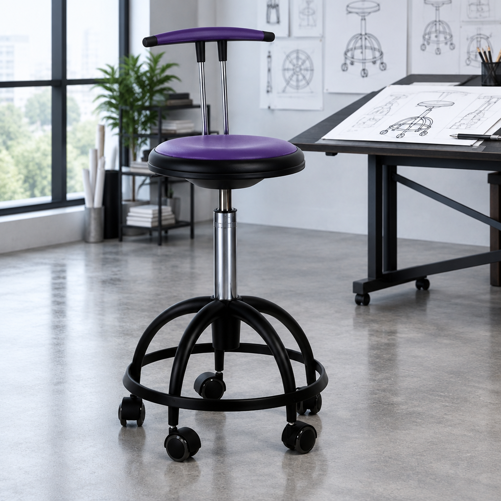 Ballet 325 med T-ryg og hjul i designstudio, stemningsillustration