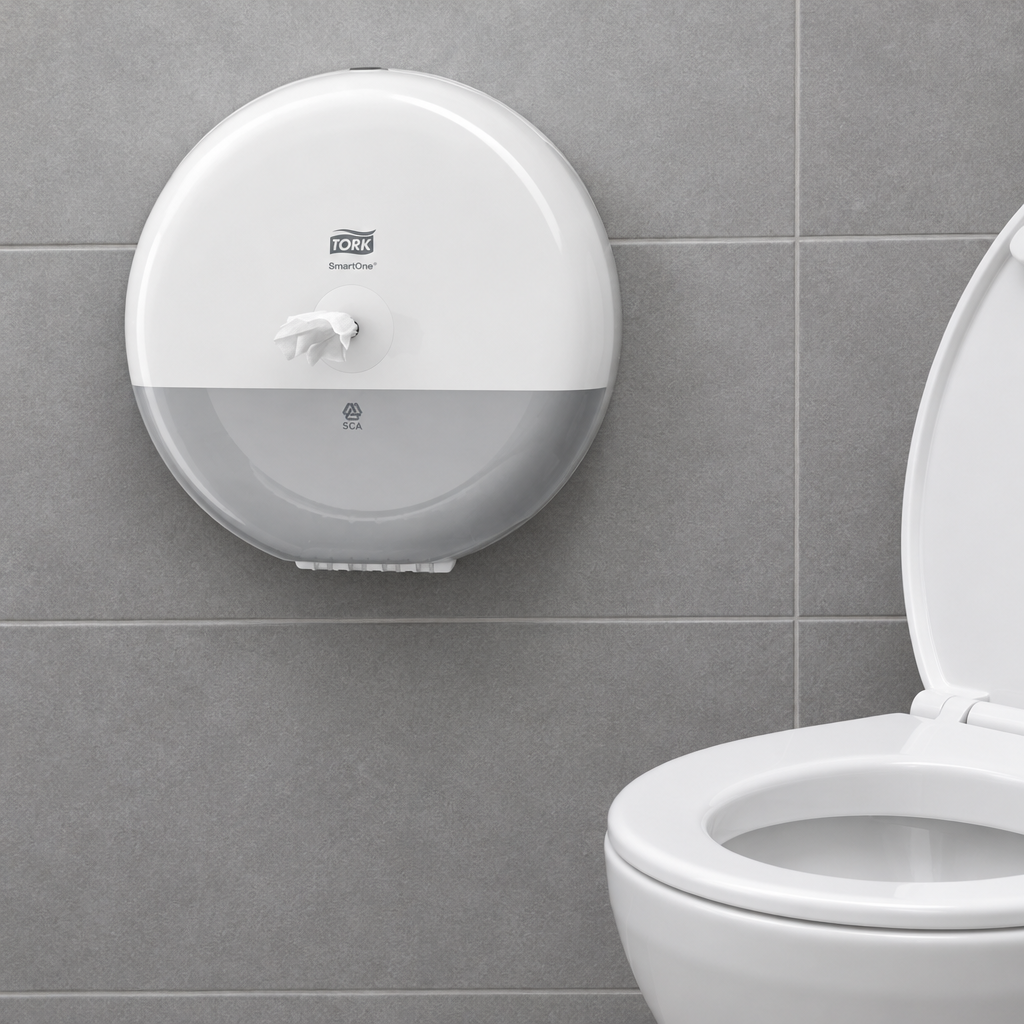 SmartOne T8-dispenser i gråt toiletrum