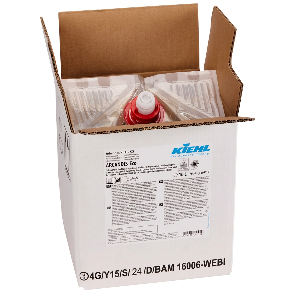 Kiehl Arcandis Eco 10 L bag-in-box med åben kasse, pose og tilslutning, hovedfoto