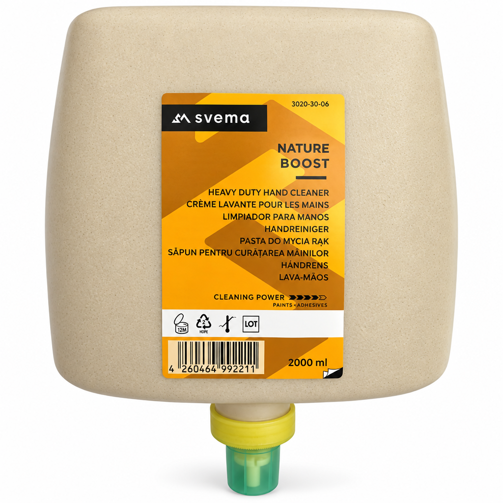 Ny version af originalfoto: Svema Nature Boost 2-liters refill forfra