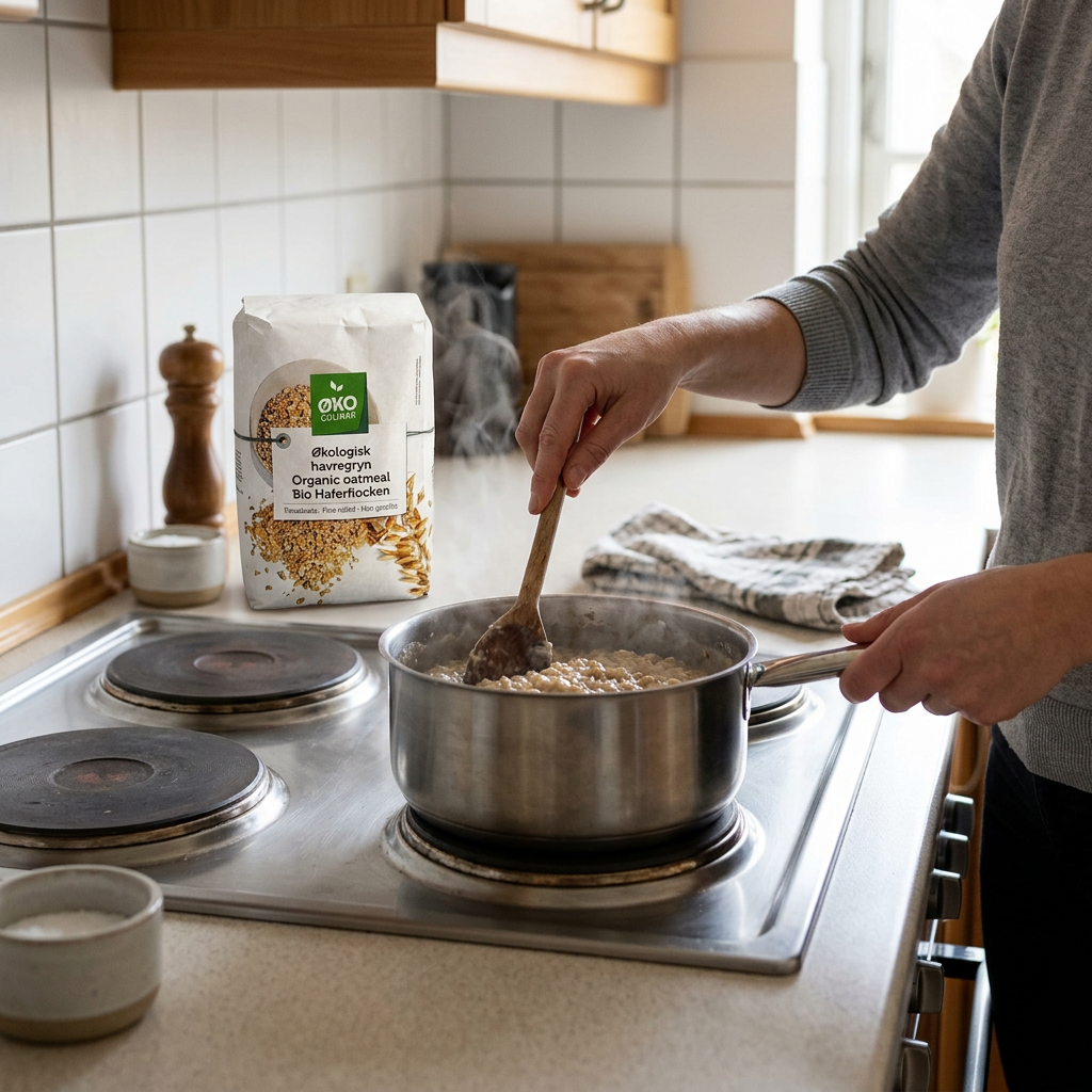 Øko Culinar havregryn ved tilberedning af havregrød