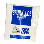 AI-genereret billede af pakke med skumklude 100 stk på hvid baggrund