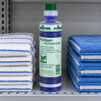 Kiehl Profloor-Koncentrat med rene mopper på depothylde