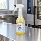 Kiehl Xon-forte 750 ml på rustfrit bord ved professionel kombiovn