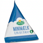 Arla minimælk 0,4 % i blå og hvid trekantpakning, 20 ml