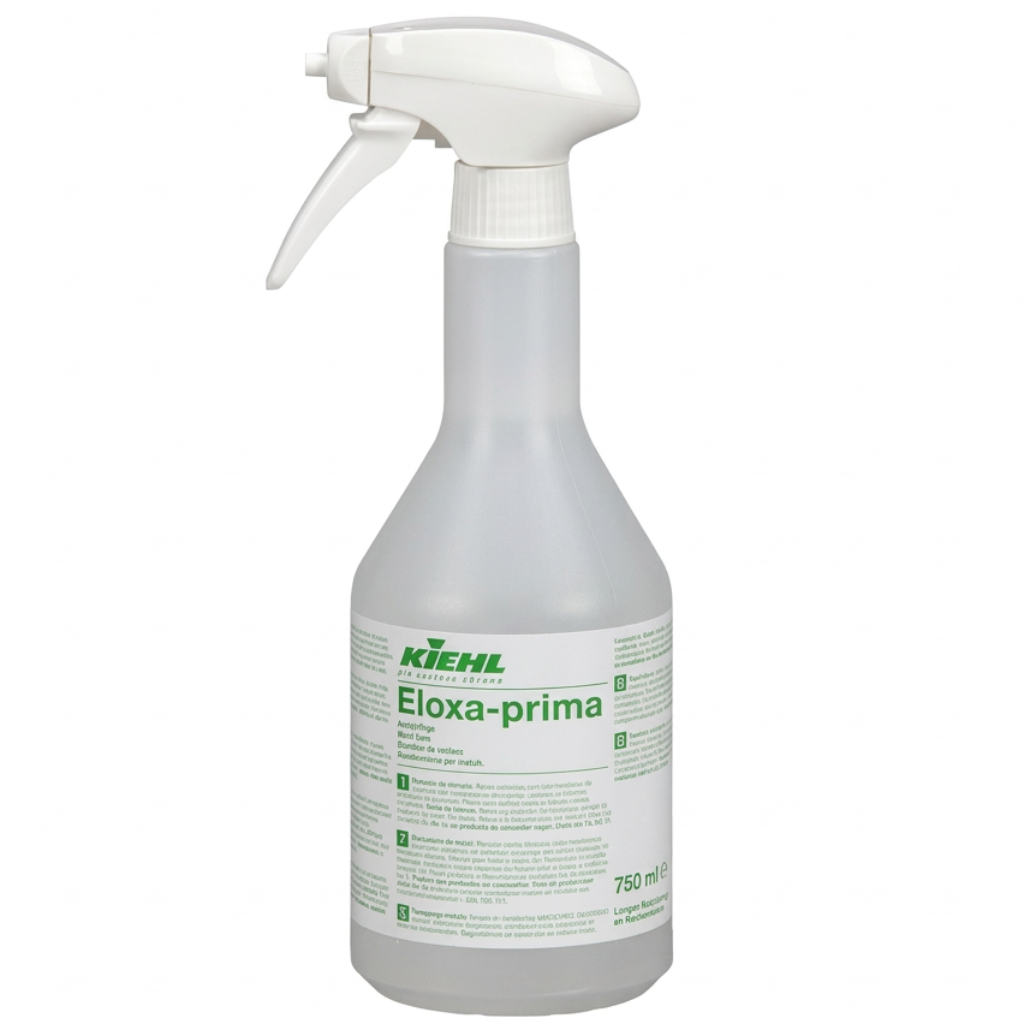 Kiehl Eloxa prima metal- og stålpleje 750 ml sprayflaske på hvid baggrund