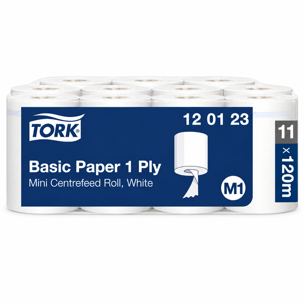 Ny version af produktfoto med Tork M1 Basic 120123, 11 ruller