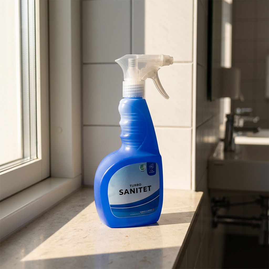 Stemningsbillede af Turbo Sanitet 750 ml i sollyst sanitetsrum