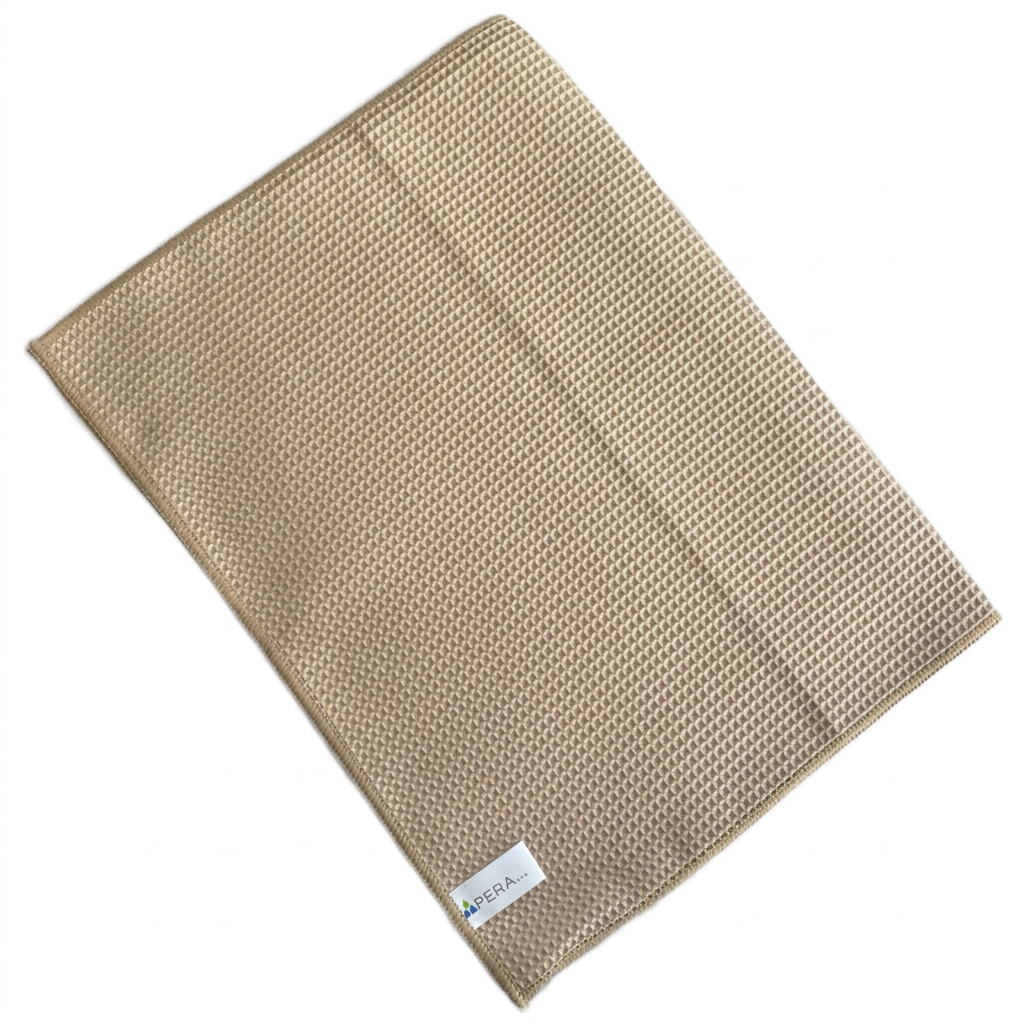 Beige Micro Multi viskestykke i mikrofiber med fin vaffelstruktur, 60 × 40 cm